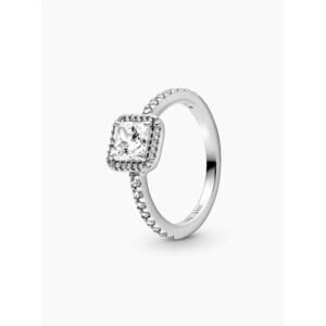 NEW PANDORA women's square sparkle halo ring in silver